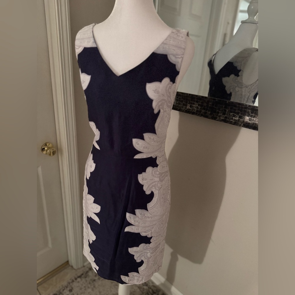 Stunning Banana Republic rayon and linen sleeveless floral dress size 4